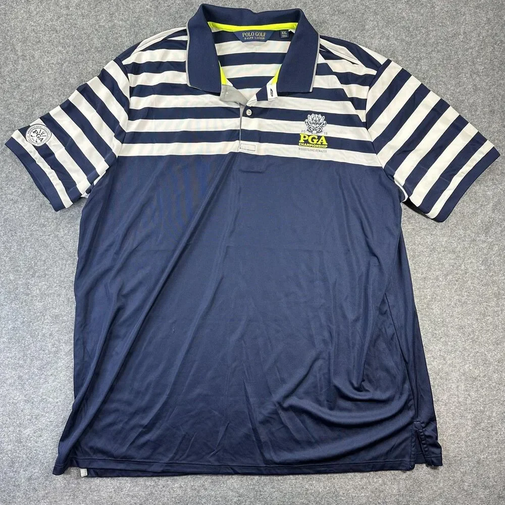 2015 PGA Championship Whistling Straits Shirt Mens 2XL Blue Golf Ralph Lauren